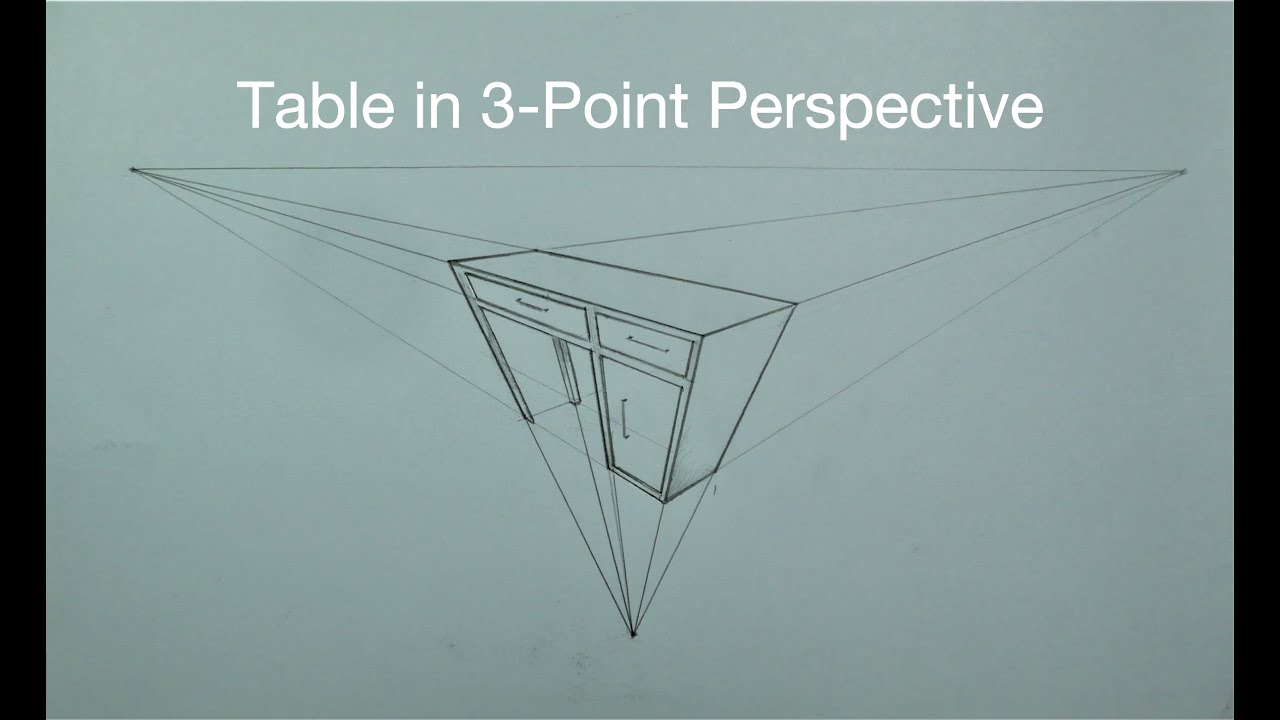 How To Draw Office Table in 3-Point Perspective