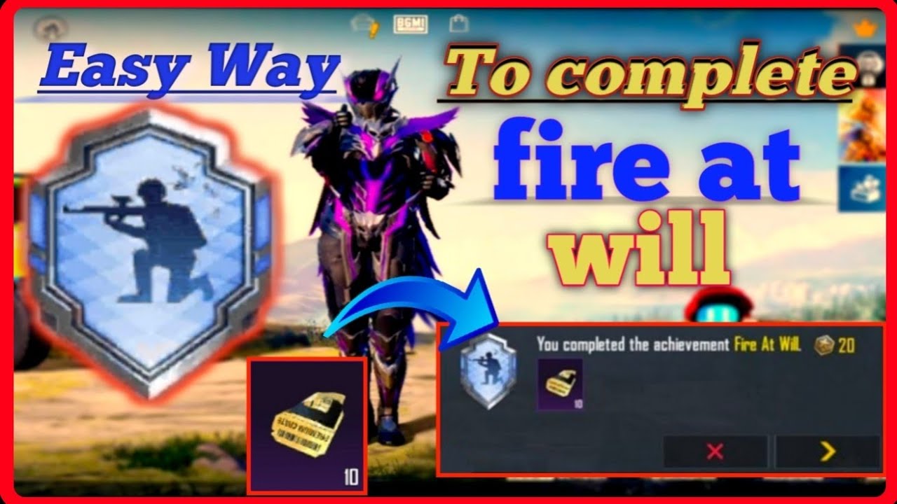 How to complete  fire at will achievement in bgmi and pubg fire at will achievement #bgmi