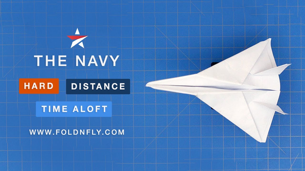 ✈ Как сделать бумажный самолёт-истребитель &mdash; Fold 'N Fly &mdash; The Navy Aircraft