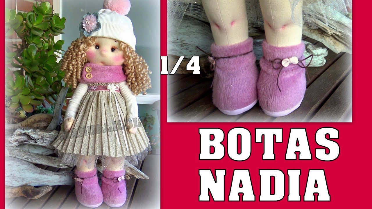 TUTORIAL MUÑECA NADIA, botas y rodillas 1/4 video- 434