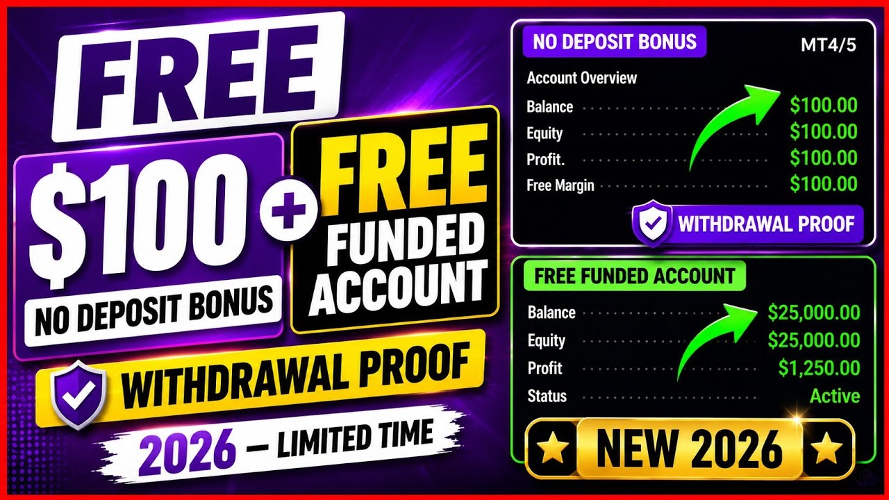 $100 No Deposit Bonus + FREE Prop Firm (2026)