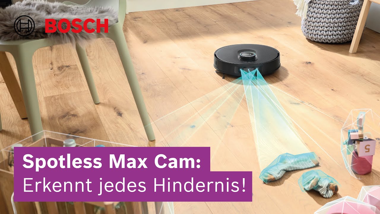 Spotless Max Cam – Reinigung mit Überblick dank integrierter Kamera | Bosch Saugroboter
