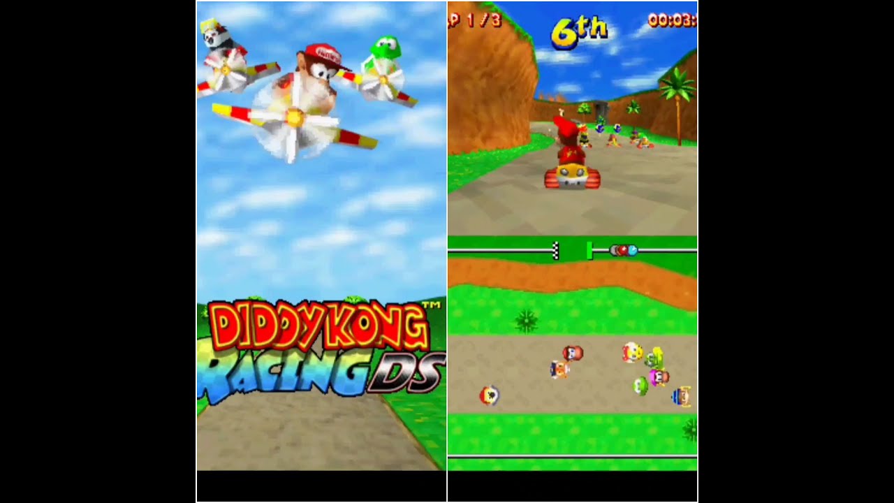 Diddy Kong Racing DS - Game opening and Dino Domain gameplay!