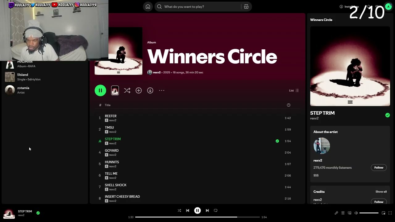 Koolazyy Reacts To Rexv2 - Winners Circle(FULL ALBUM)