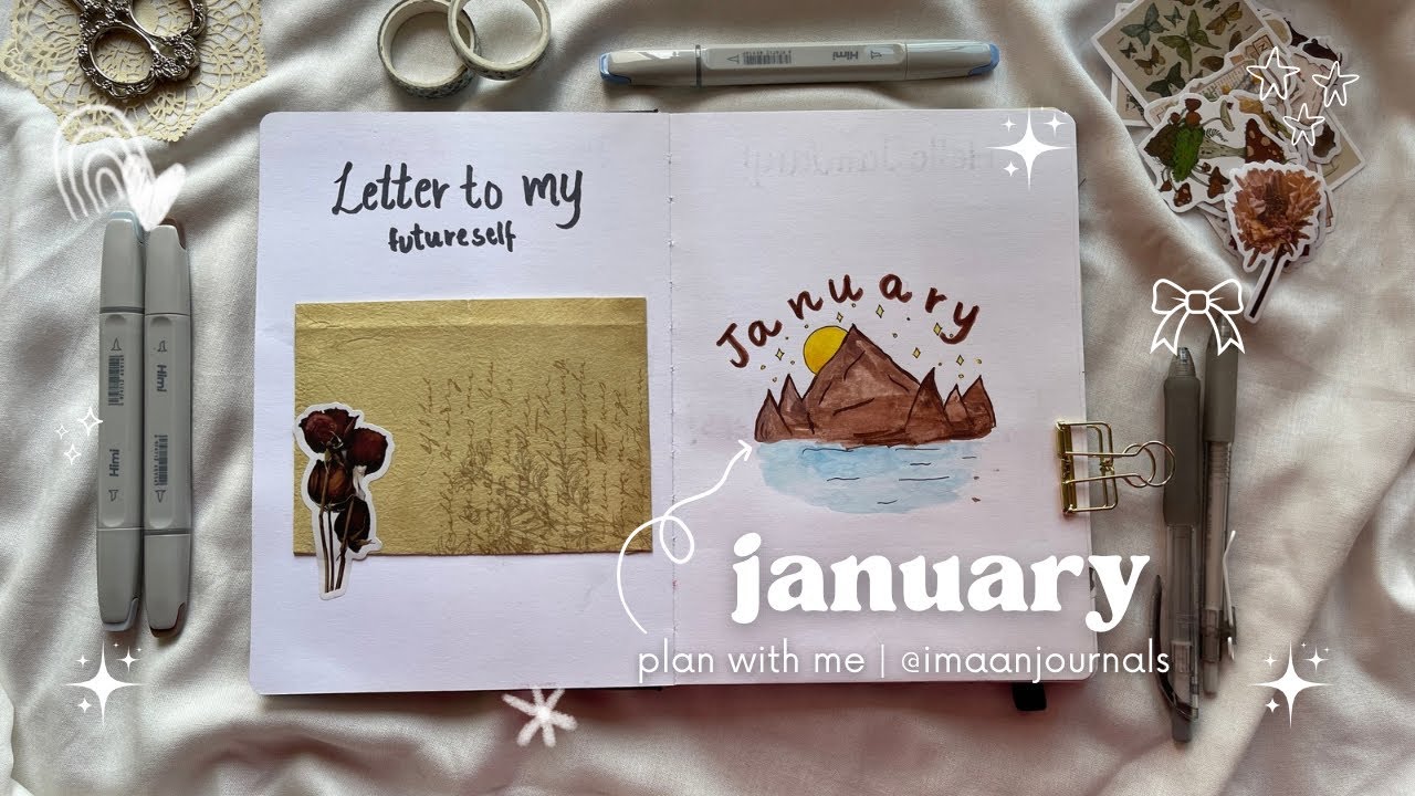 January | plan with me | monthly spread 🤎✨📔