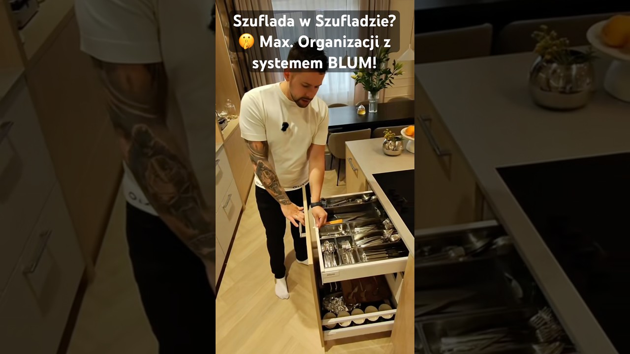 Nie trać miejsca w kuchni! Zobacz, jak działają szuflady wewnętrzne BLUM. #home #interiordesign  🤩