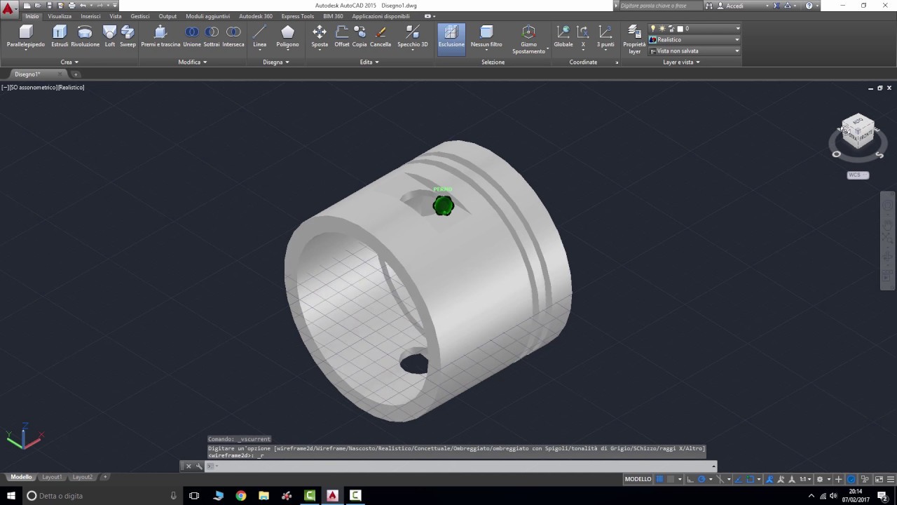 Pistone AutoCad 3D - 3D AutoCad Piston