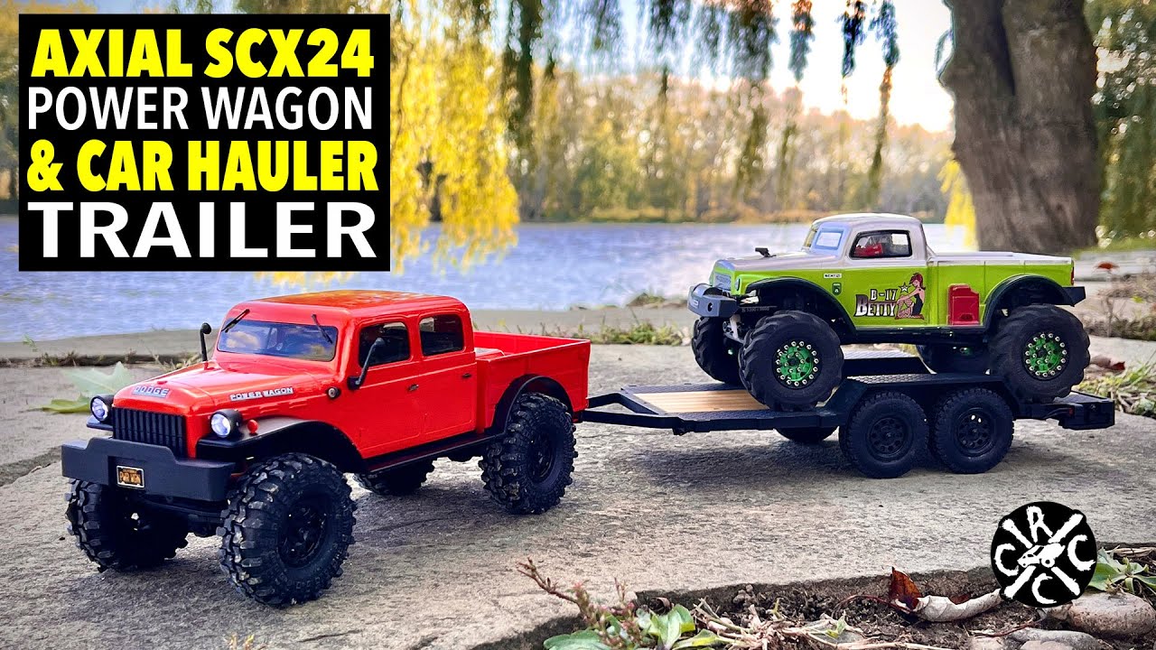 New Axial. SCX24 Power Wagon and Car Hauler Trailer