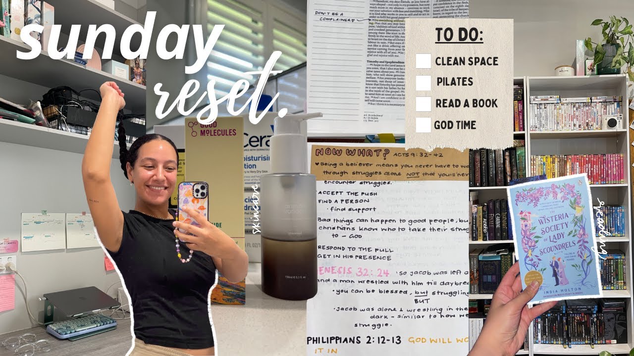 sunday RESET routine: organising my skincare, pilates, reading & more