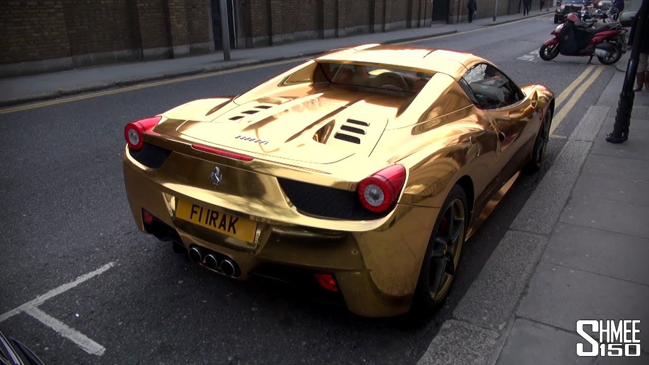 GOLD Ferrari 458 Spider - A Car You Won't Miss!