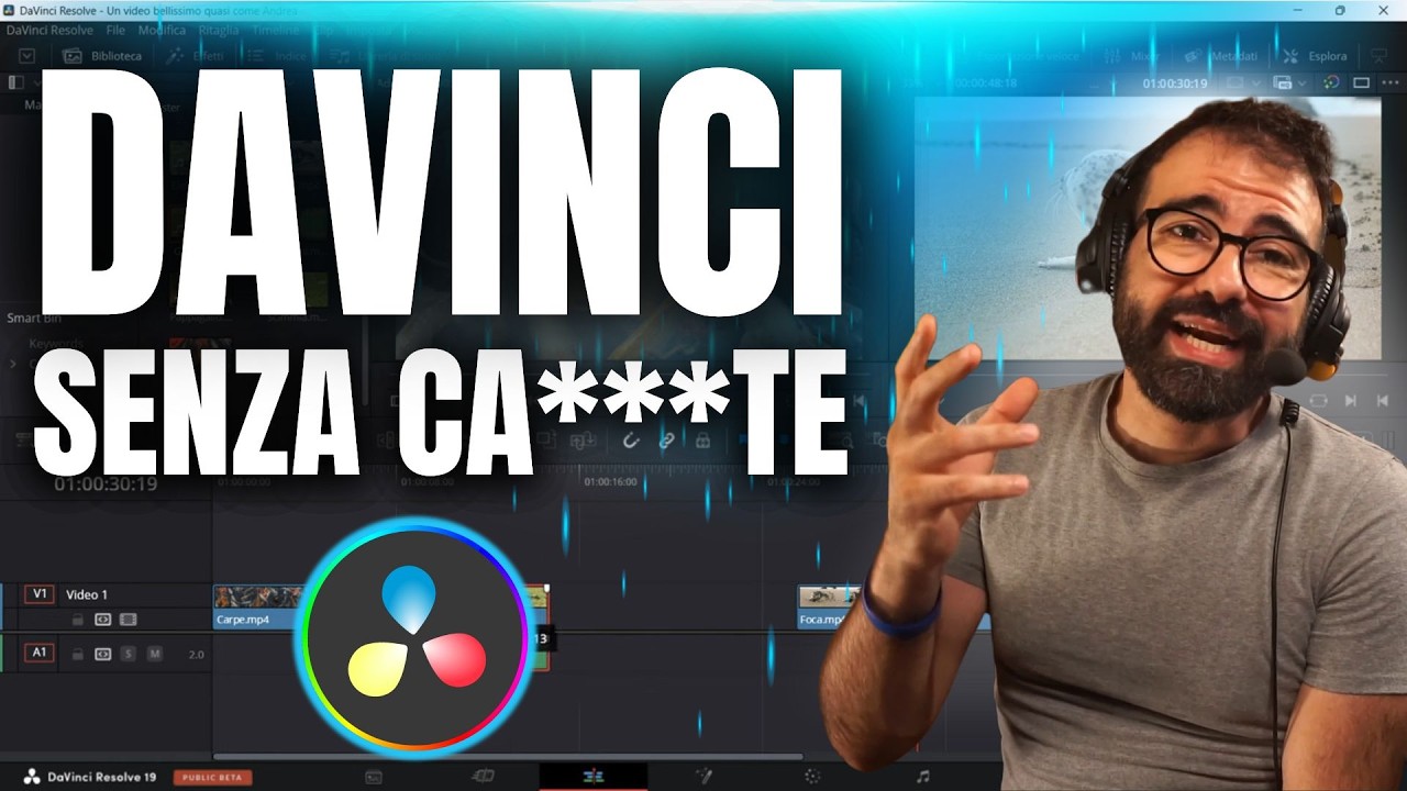 DAVINCI RESOLVE 19 SUPER PRATICO! 🦸 Tutorial italiano GRATIS 🎞️