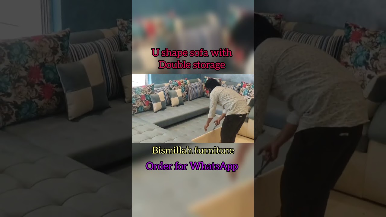 U SHAPE SOFA WITH DOUBLE STORAGE ORDER FOR WHATSAPP 