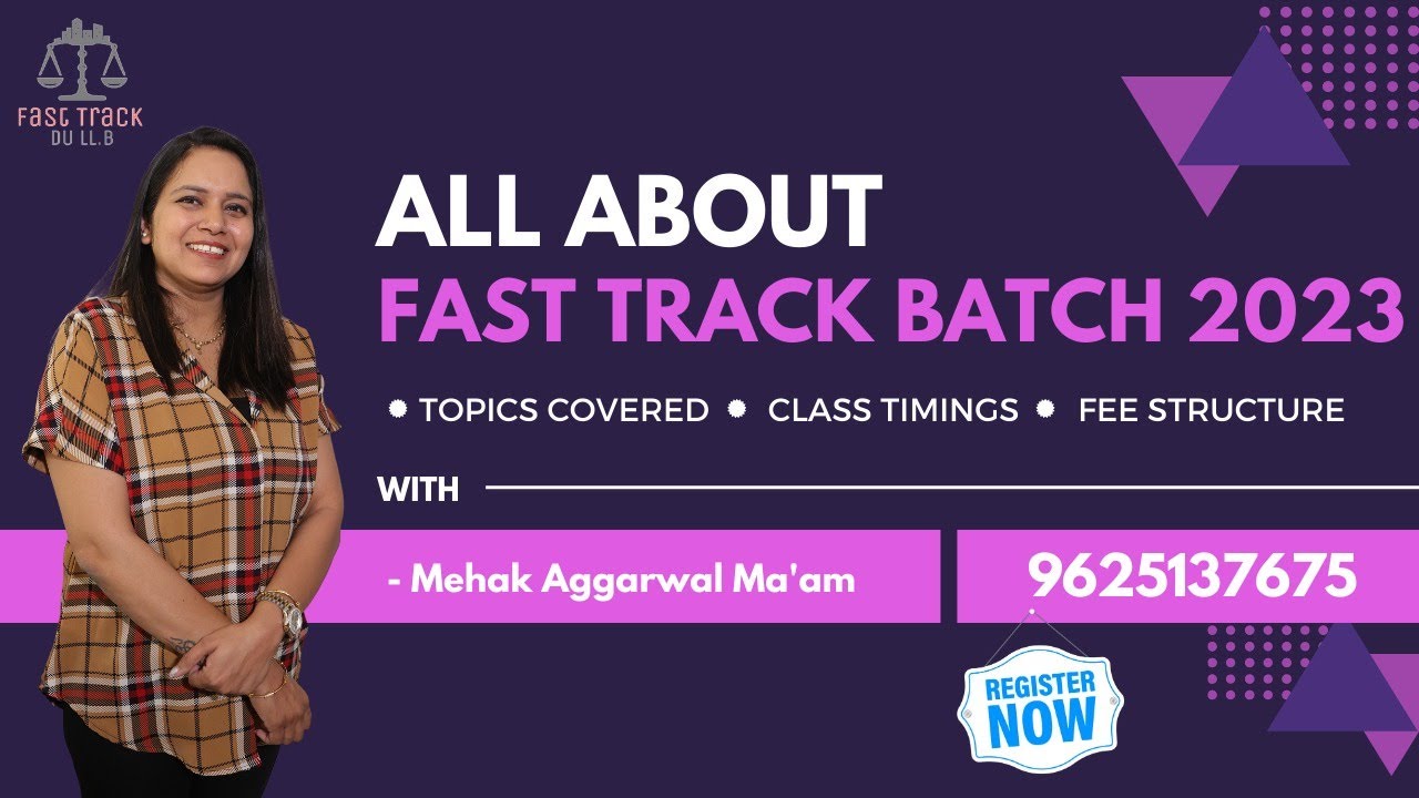 All about Fast Track Batch 2023 | Mehak Aggarwal | Law Entrance Exam | Delhi University | CUET PG