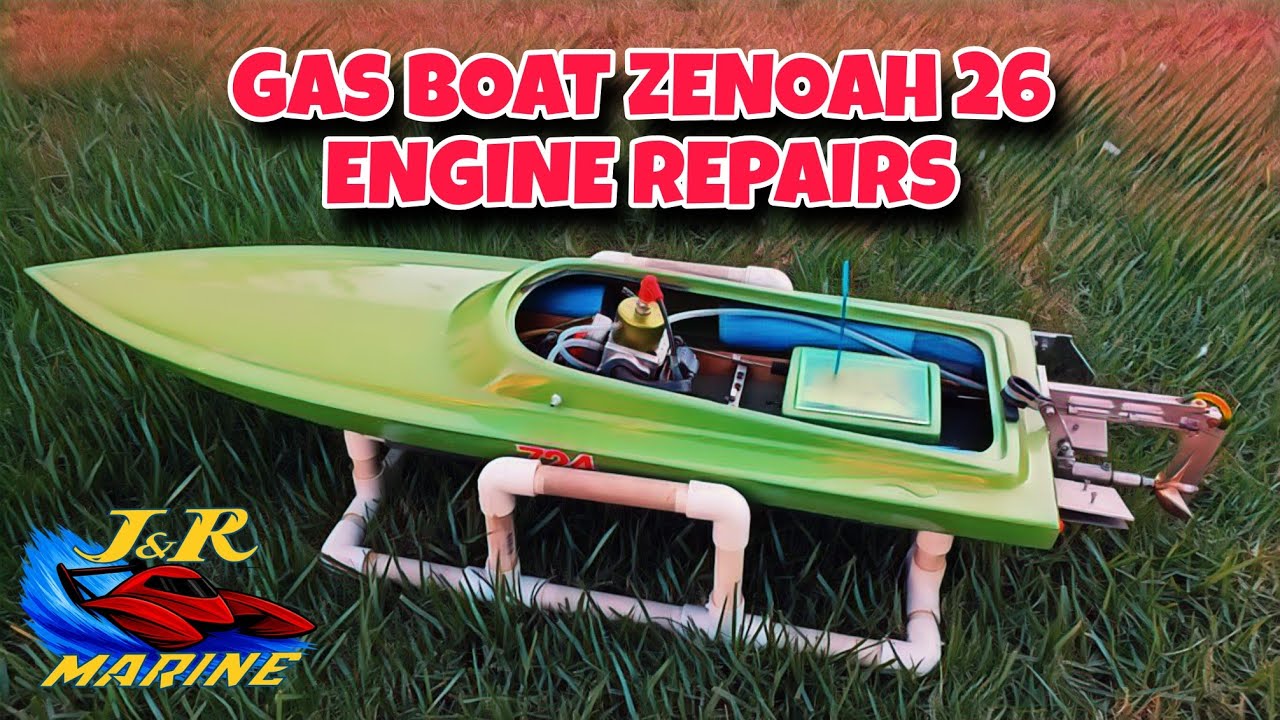 RC GAS BOAT ENGINE REPAIRS REPLACING CYLINDER ON ZENOAH 26CC