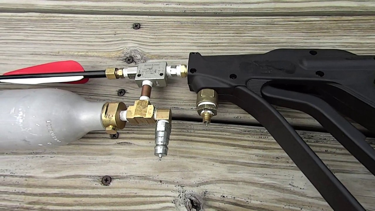 More Advanced Arrow Gun Firing at Higher Pressure Homemade AirBow