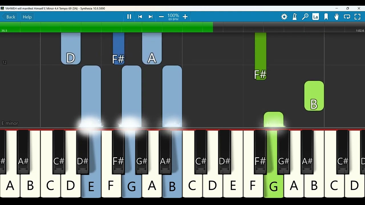YAHWEH will manifest Himself Keyboard Notes E Minor 4 4 Tempo 69 SN | NBCFC
