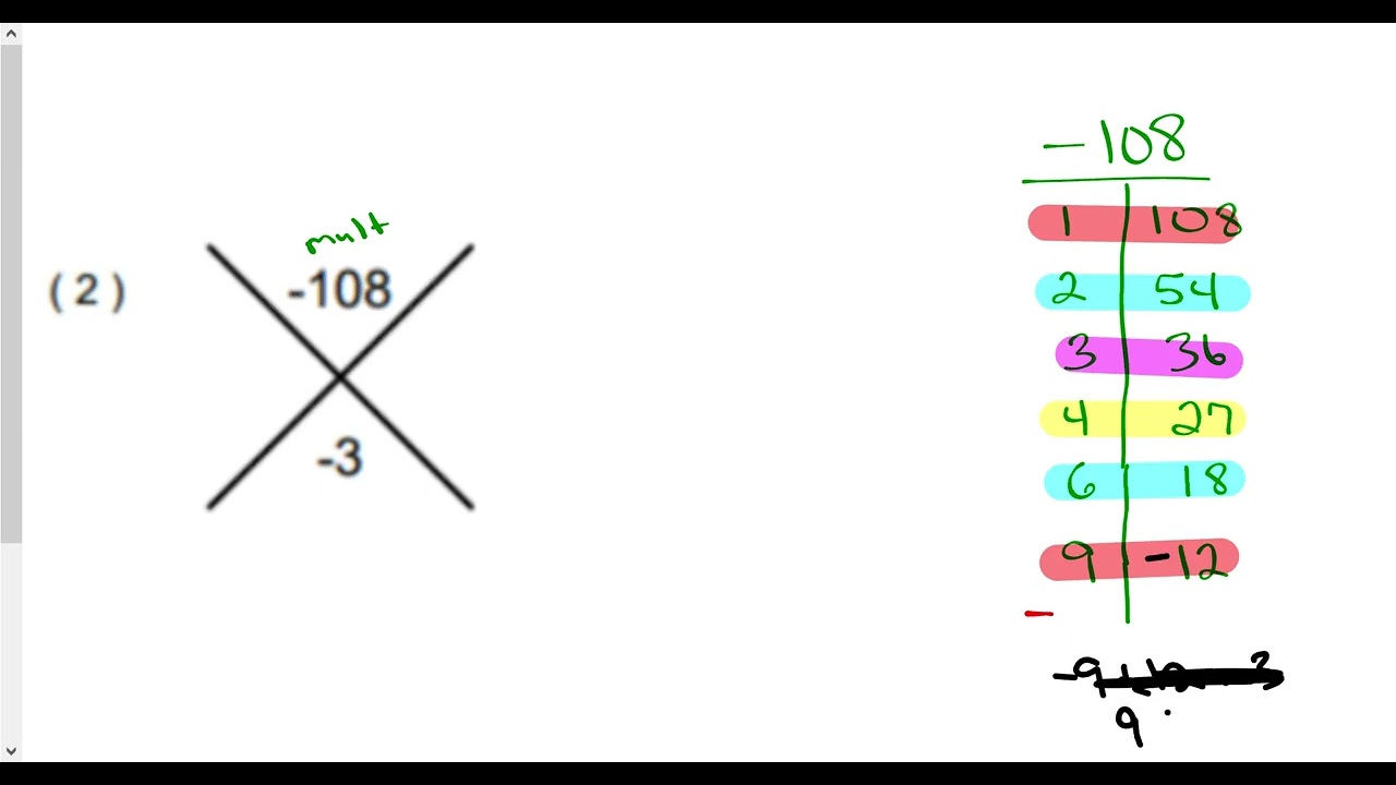 Alg   Lesson 9-2 PART 1 Big X Problems