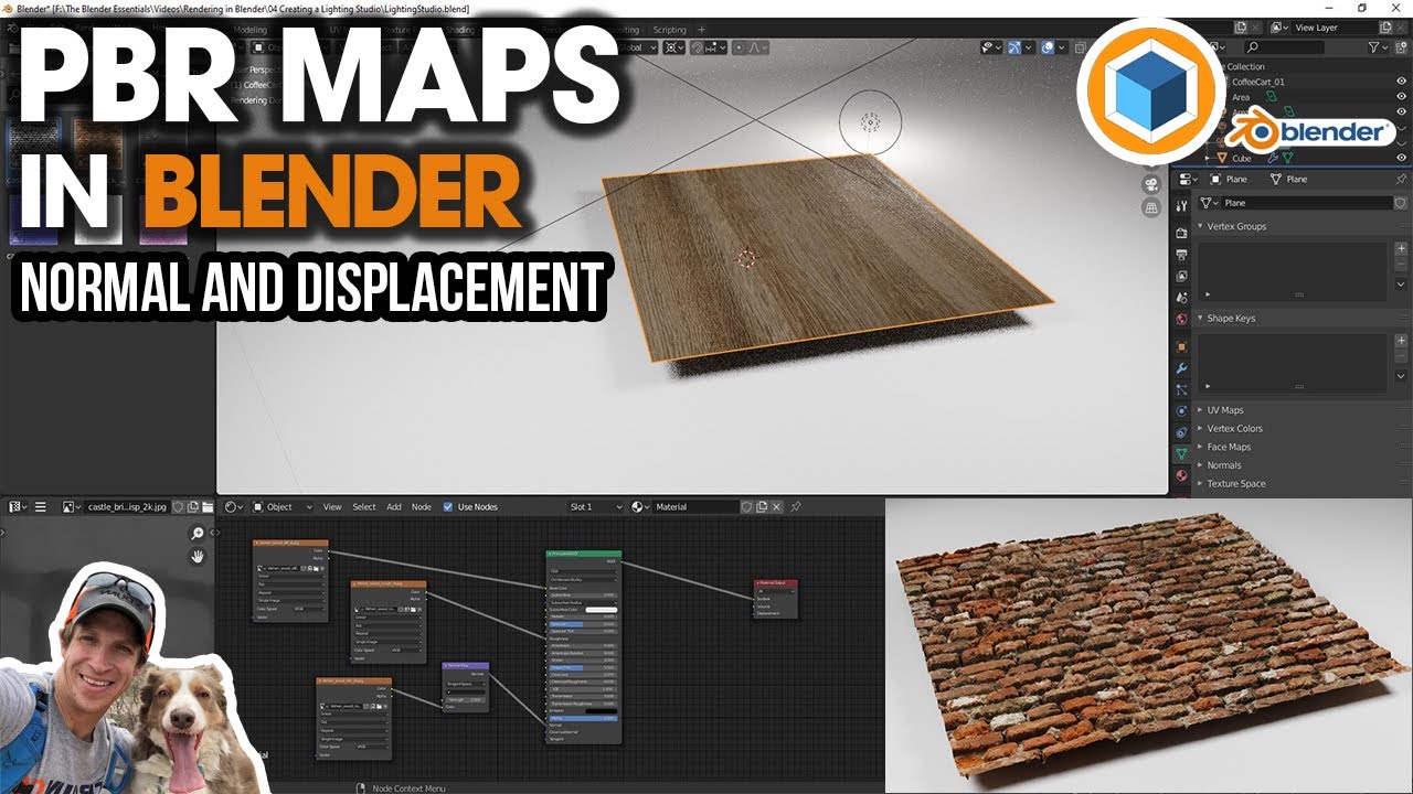 Использование карт нормалей и карт смещения в Blender! Учебник по PBR-материалам