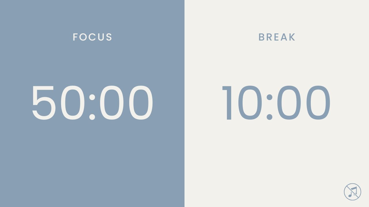50/10 Pomodoro Timer | 3 x 50 min | Focus | Study | Reflection | Productivity