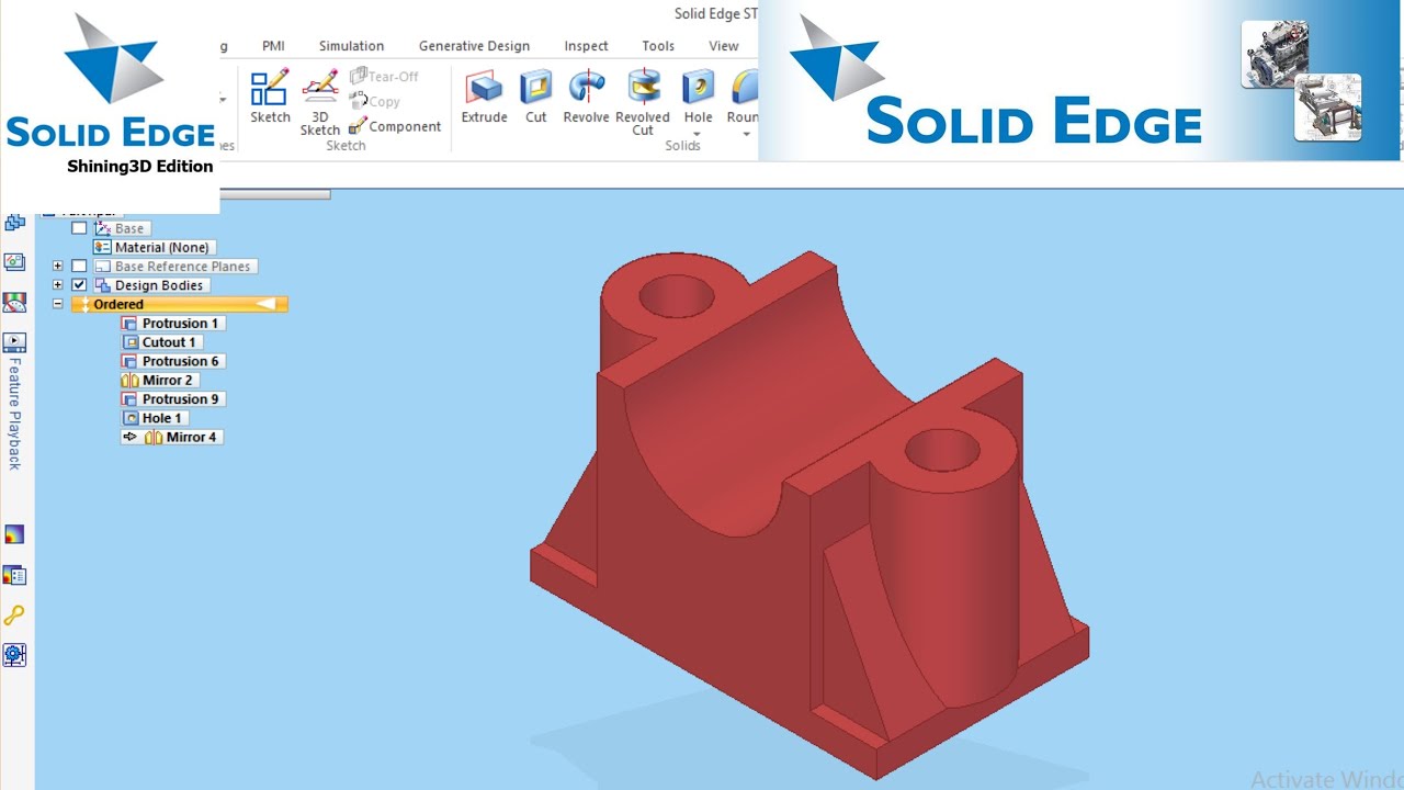 Solid edge tutorial for beginners I Solid edge Hole