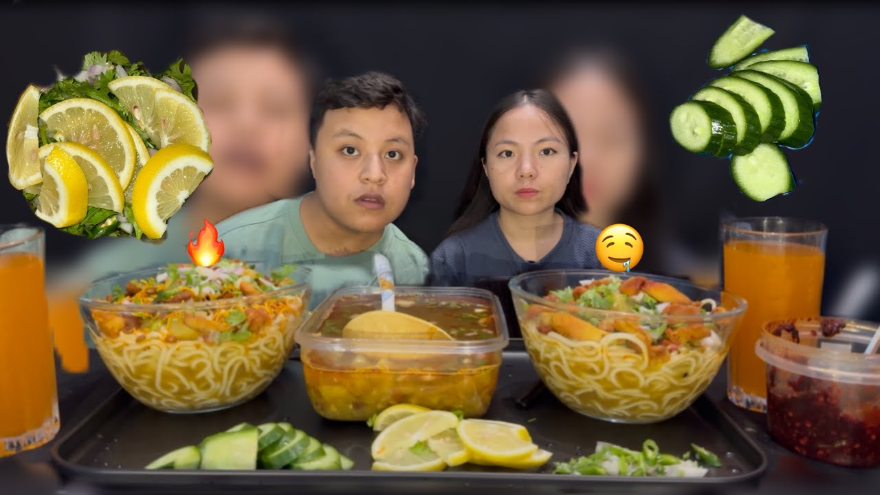 Eating chicken thukpa 🍜 / Sagun & Gyusi _ Sagyu❤️