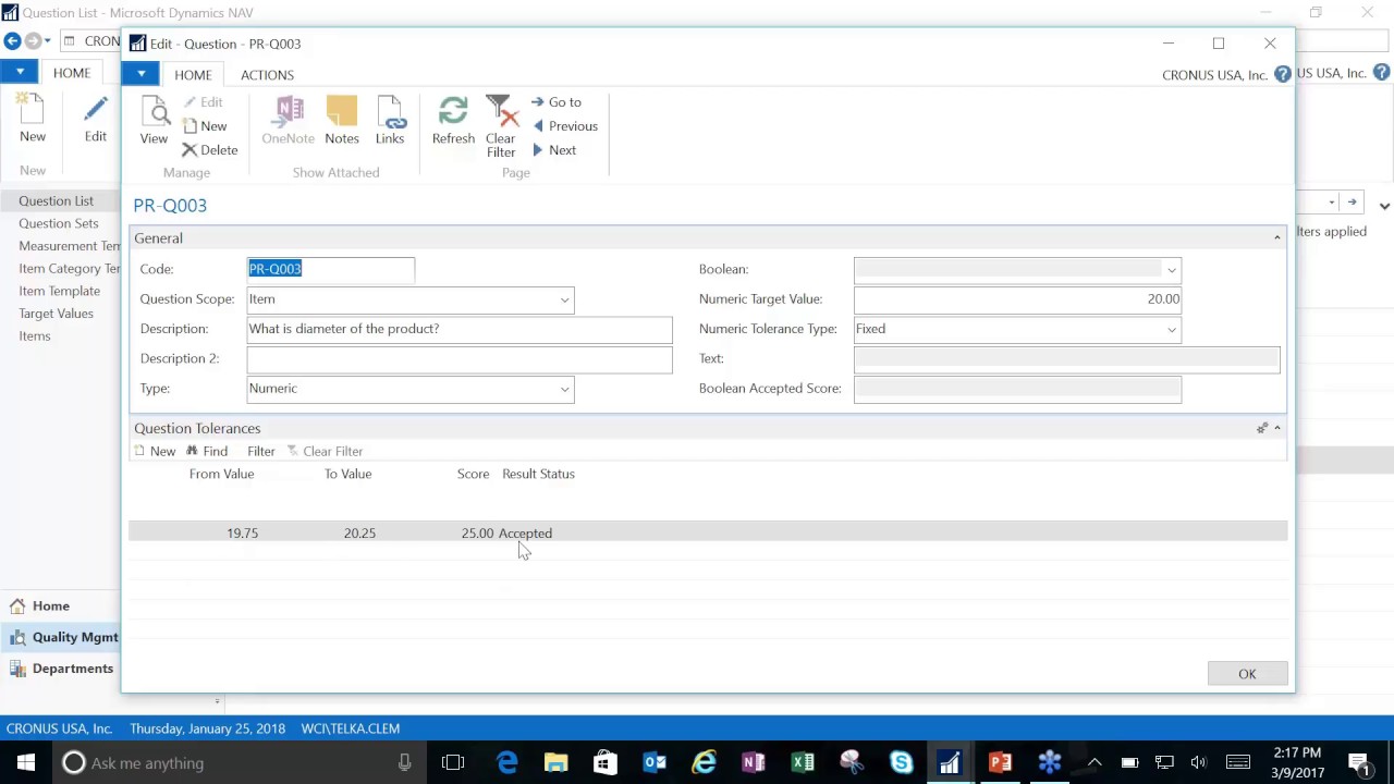 Quality Management | Part 1: Defining a Measurement Template | Dynamics NAV | Western Computer
