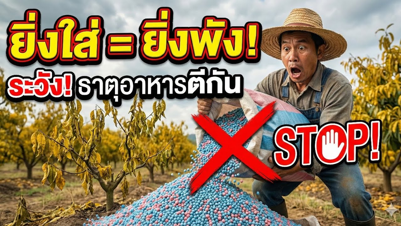 อย่าหาทำ! อัดปุ๋ยเคมีมั่ว ระวังธาตุอาหารขัดขากันเอง พืชชะงัก ใบเหลือง ผลร่วง