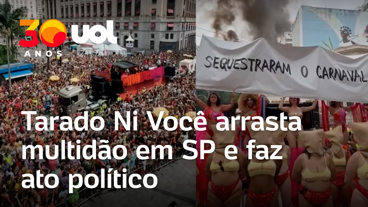 Tarado Ni Você arrasta multidão em SP e faz ato político com encapuzados