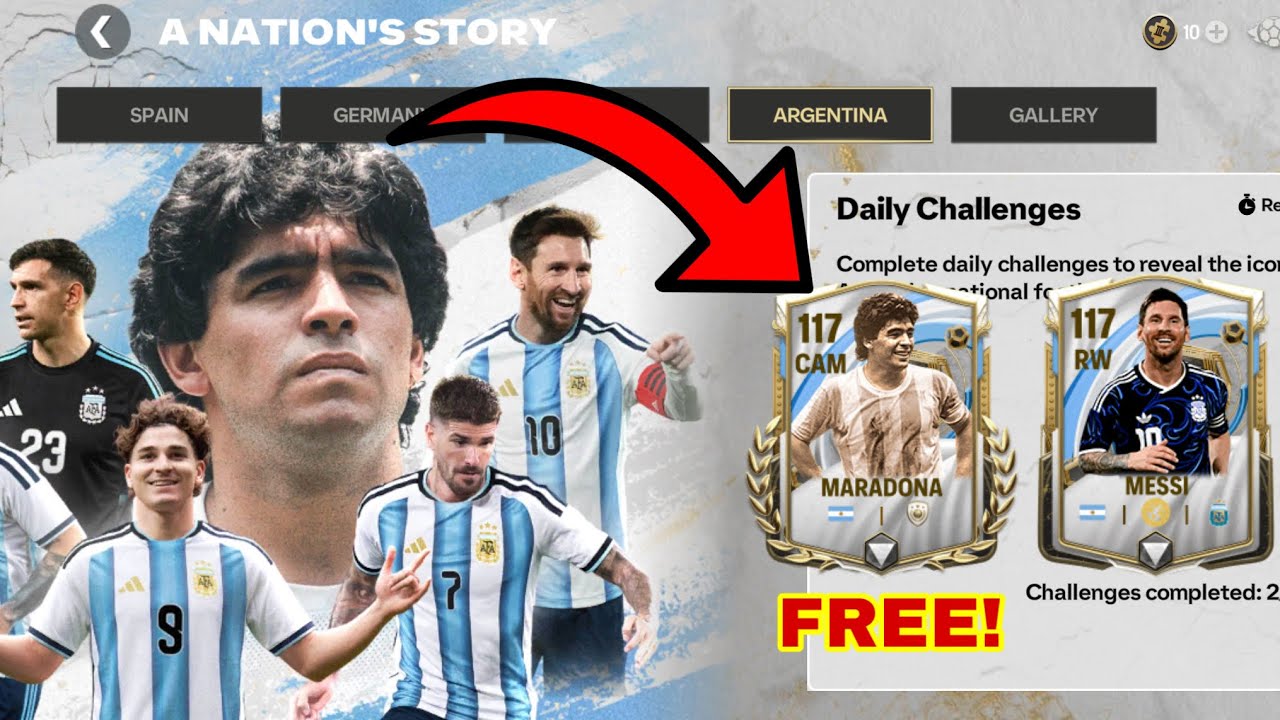КАК БЕСПЛАТНО ПОЛУЧИТЬ МЕССИ И МАРАДОНУ 117 ИЗ NATION&rsquo;S STORY В FC MOBILE?!