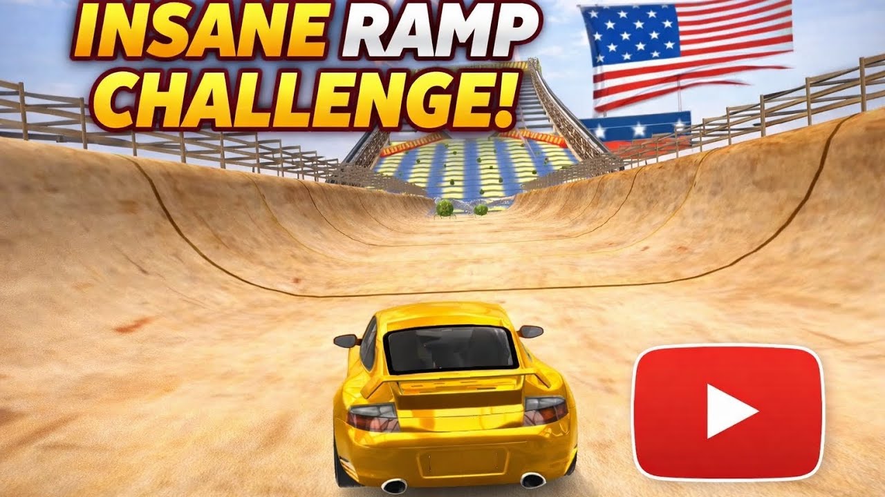 Ramp challenge with funny sounds 🤣🏁 Ironman driving the car 🏁❤️