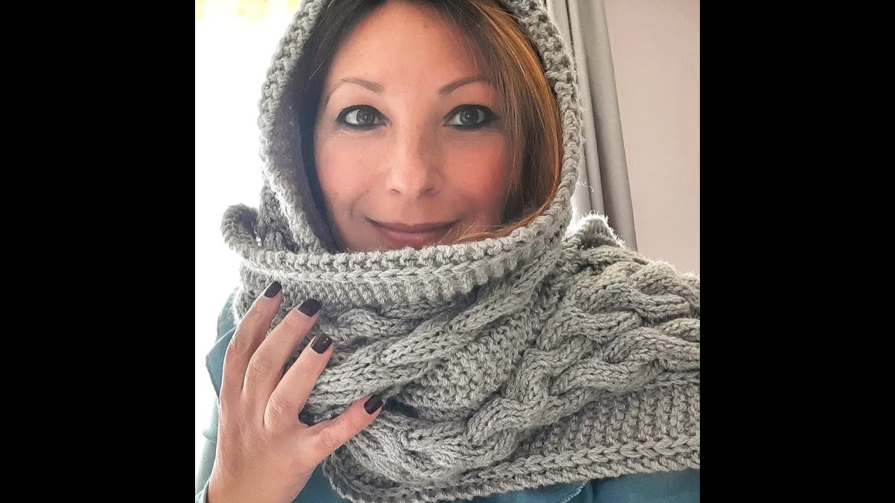 Sciarpa con cappuccio ai ferri / Knitted hooded scarf / Bufanda de punto con capucha
