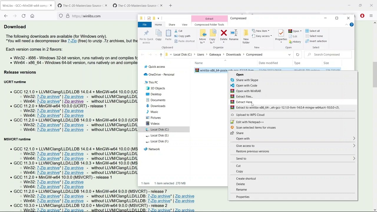 Установка Gcc и Clang в Windows — Настройка Windows 05