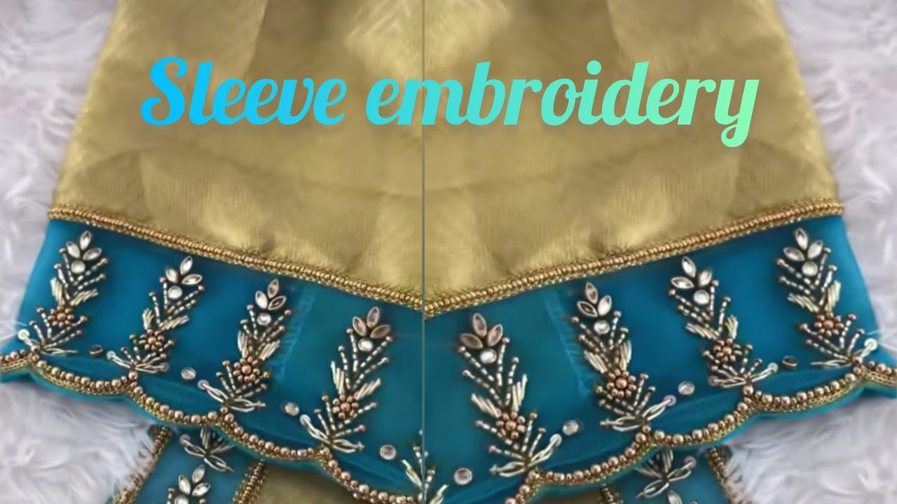 Hand embroidery design for blouse & kurti|aari embroidery with normal needle ✨