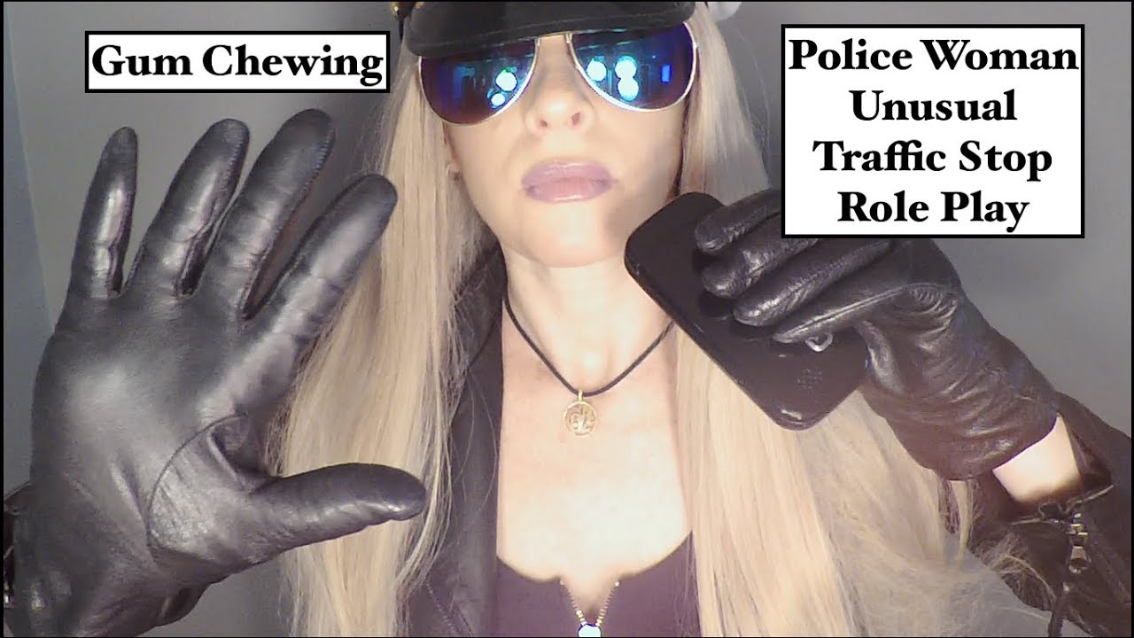 [ASMR] Police Woman | Gum Chewing | Leather Sounds