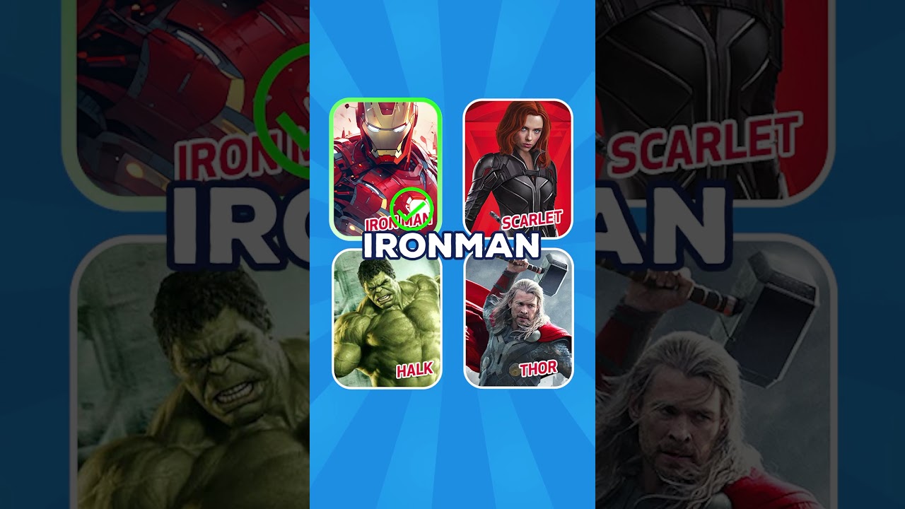 IronMan Vs Halk Vs scarlet Vs Thor #marvelchallenge #marvel