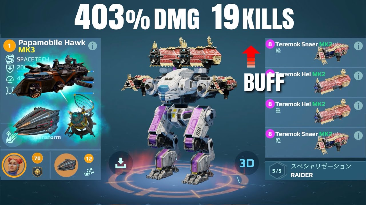 [WR] Hel Snaer HAWK (Buff) w/ Frederick | War Robots Gameplay