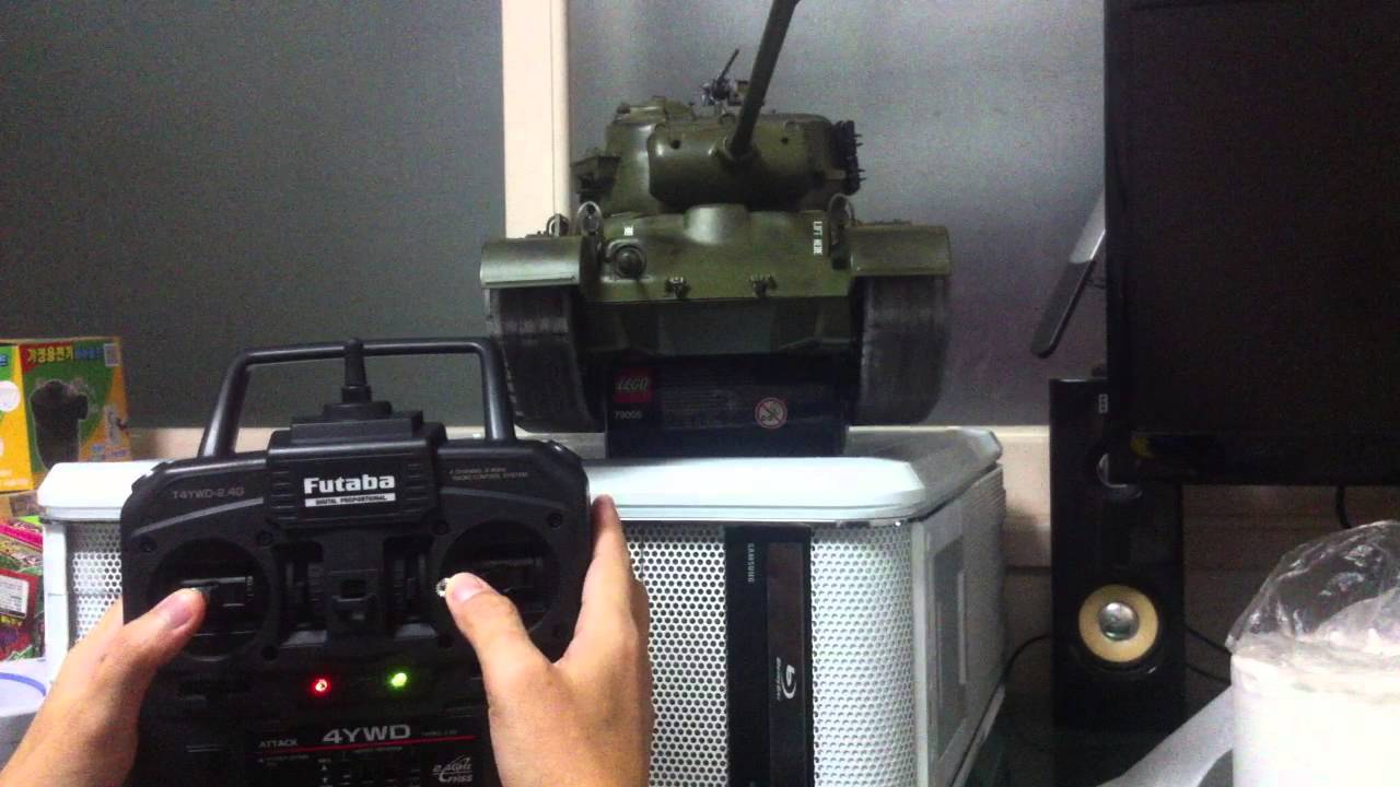 [HD] RC Tamiya 1/16 Pershing, Futaba 2.4Ghz Test.