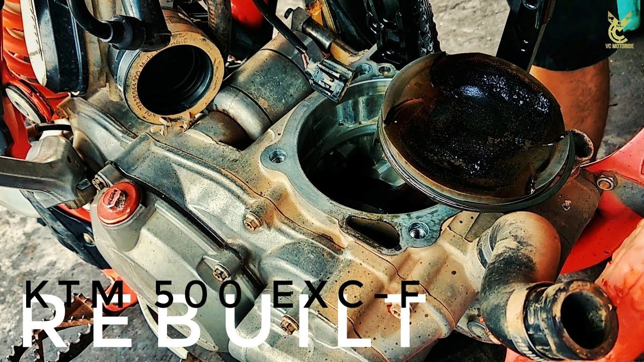 Bongkar Mesin KTM 500 EXC-F Engine Top End Rebuilt || FOUR STROKE