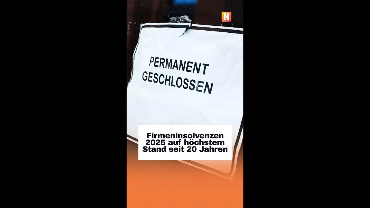 Firmeninsolvenzen 2025 auf h&ouml;chstem Stand seit 20 Jahren
