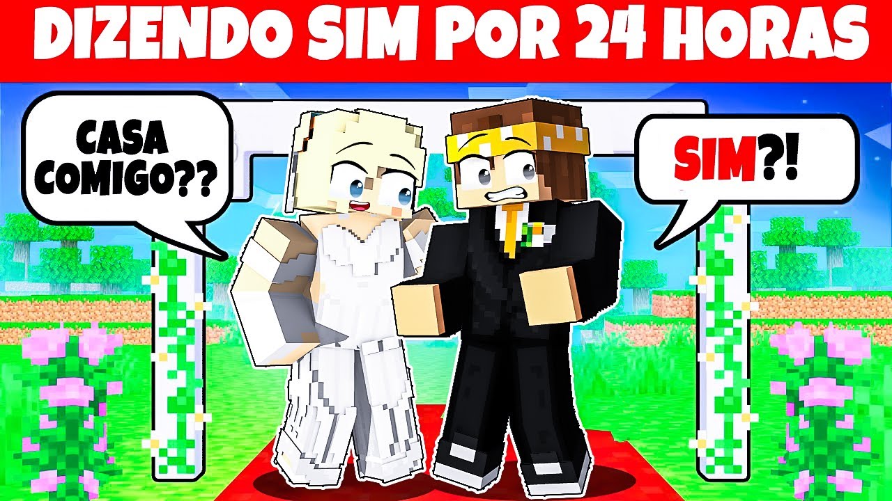 Dizendo SIM por 24 HORAS no Minecraft! ‹ Alex ›