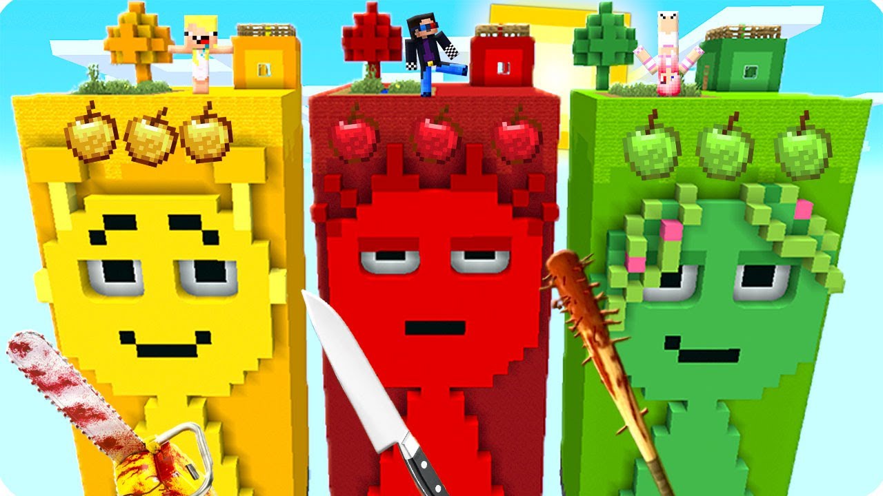 🔴ЧАНК КРАСНЫЙ СПРУНКИ vs 🟡ЖЁЛТЫЙ vs 🟢ЗЕЛЁНЫЙ В МАЙНКРАФТ! ШЕДИ ЛЕСКА И НУБИК ПРОТИВ MINECRAFT