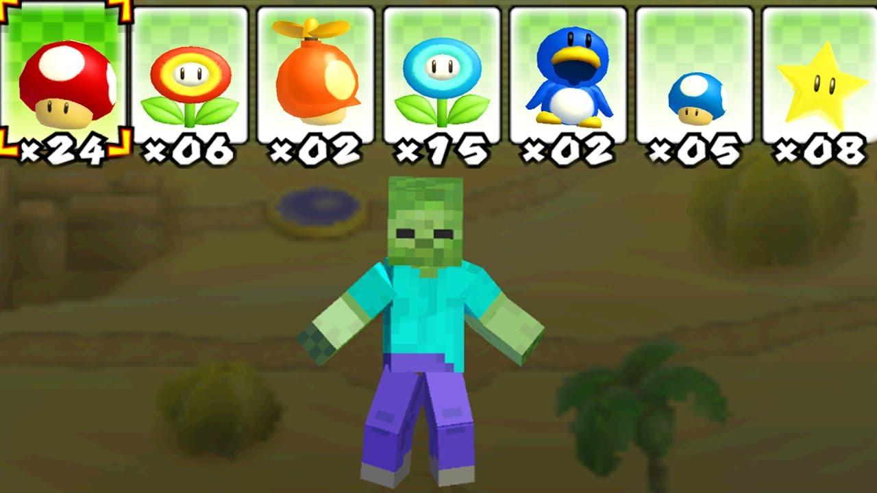 What happens when a Minecraft Zombie uses Mario's Power-Ups?