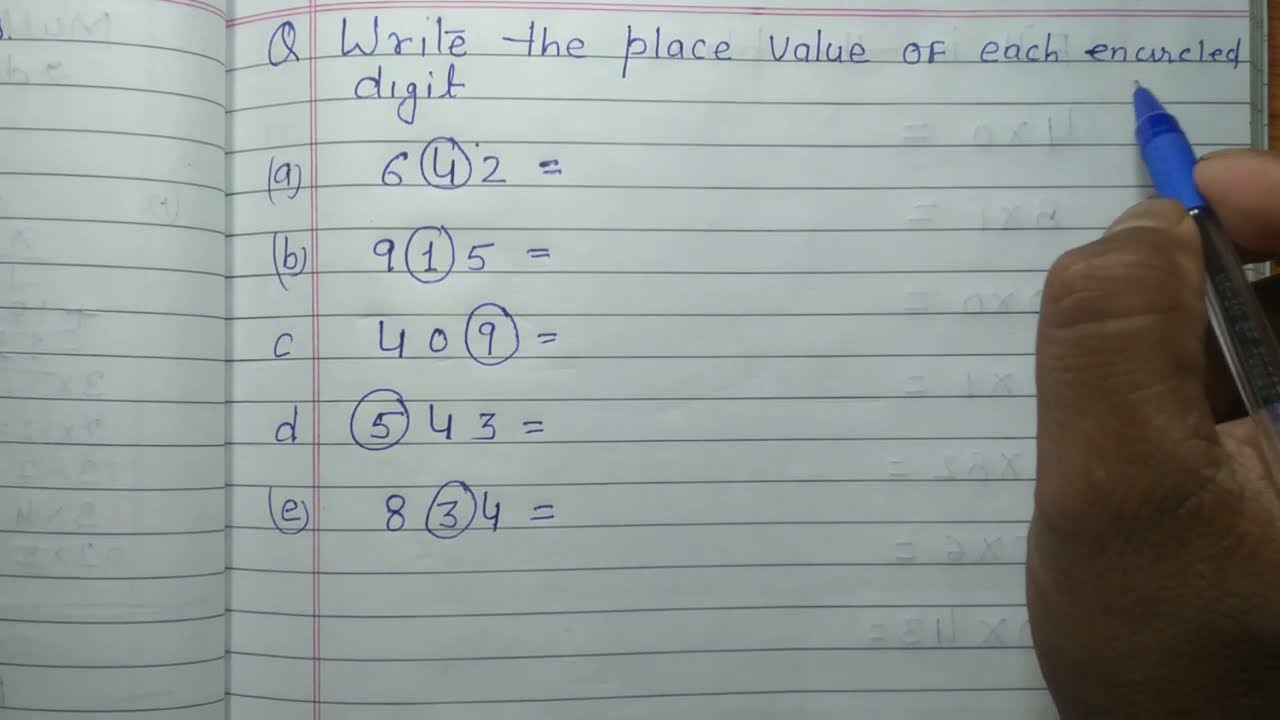 Find the place value of encircle digit  |Write the place value of encircled numbers