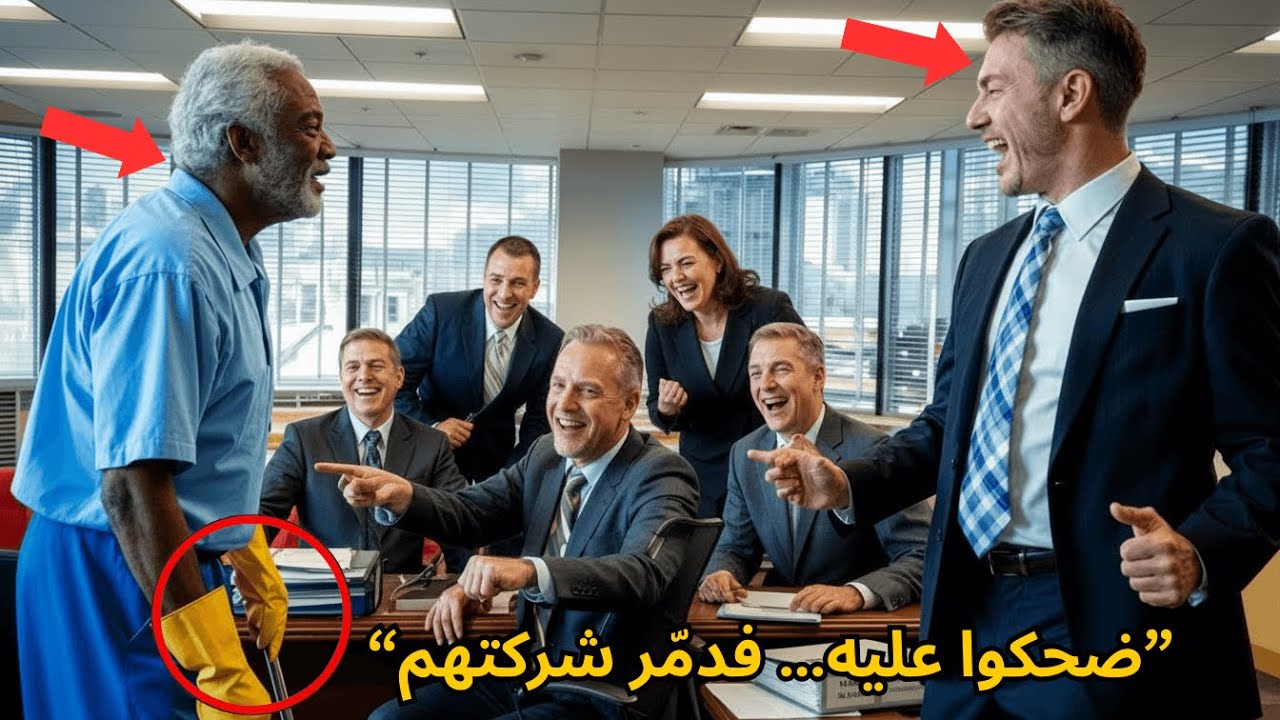 عامل نظافة عجوز يدخل اجتماع مجلس الإدارة… ضحكوا عليه ثم دمّر شركتهم بالكامل