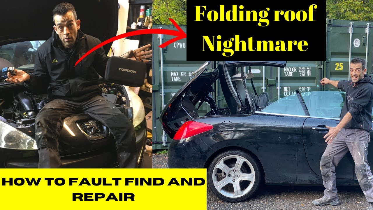 DIY Fault find & Repair cabriolet folding roof Peugeot 308 GTi.