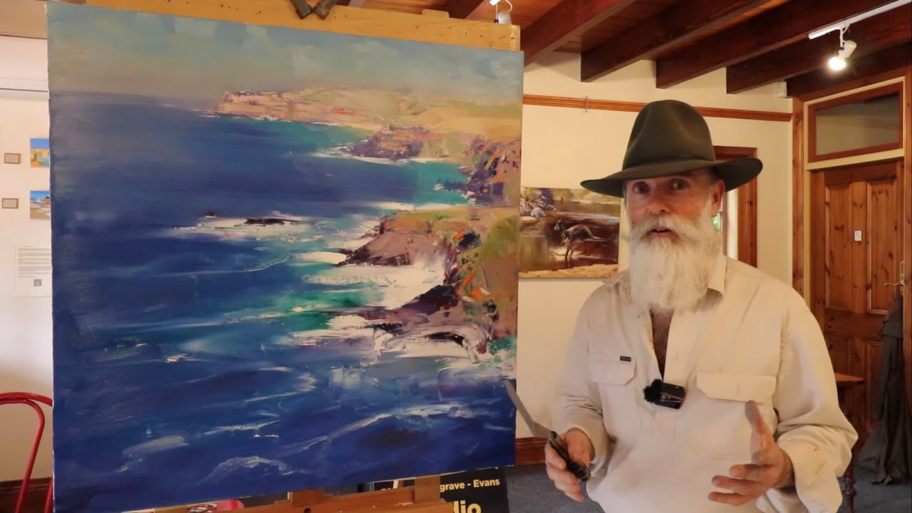Painting BLUE WATERS at the BLUESTONE Coastline of BUSHRANGERS Bay!