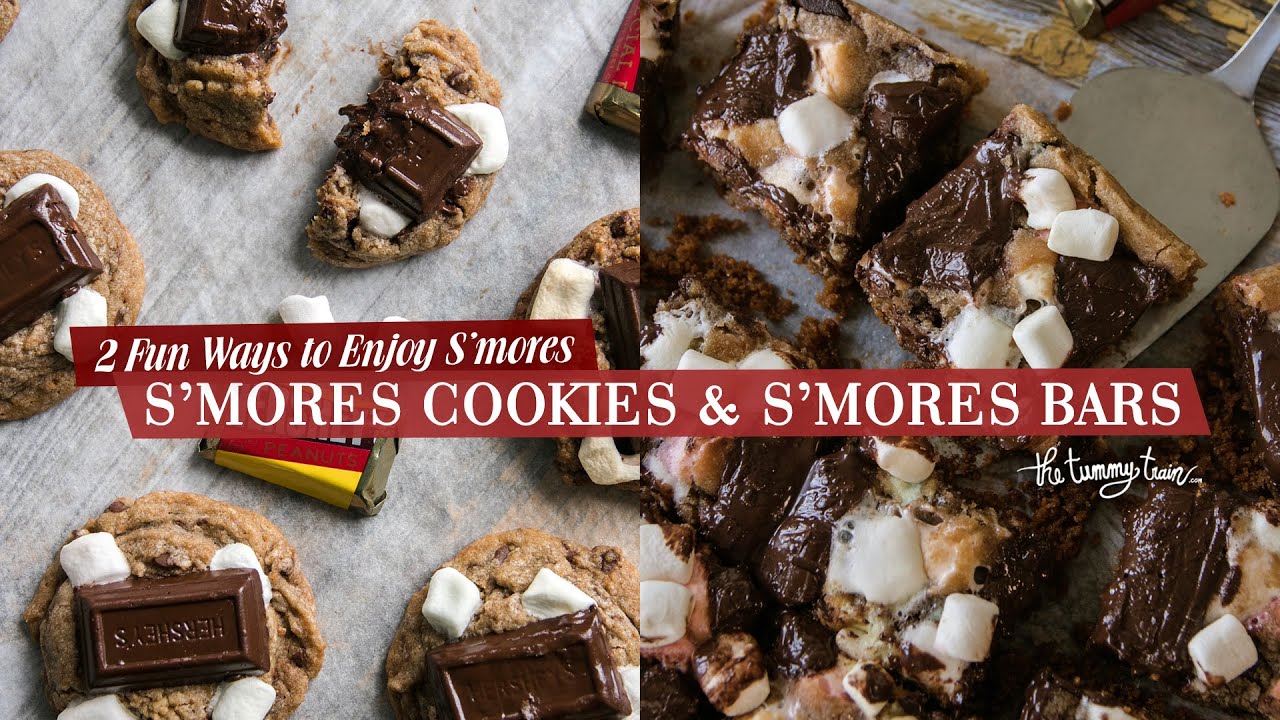 S'mores Reinvented 2 Ways: S'mores Cookies + S'mores Bars | The Tummy Train
