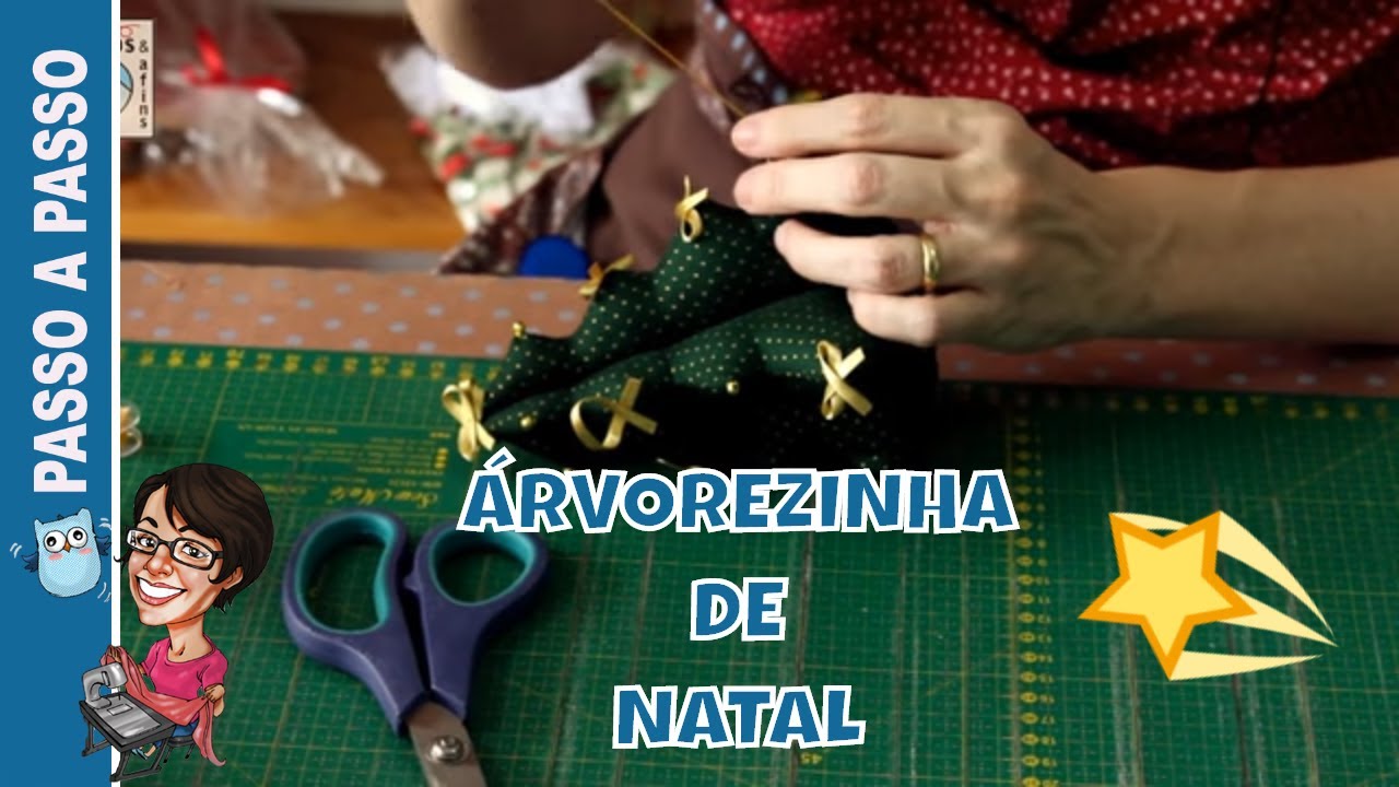 Como Fazer Árvore de Natal - Passo a Passo Paninhos e Afins Artesanato em Tecido e Costura Criativa