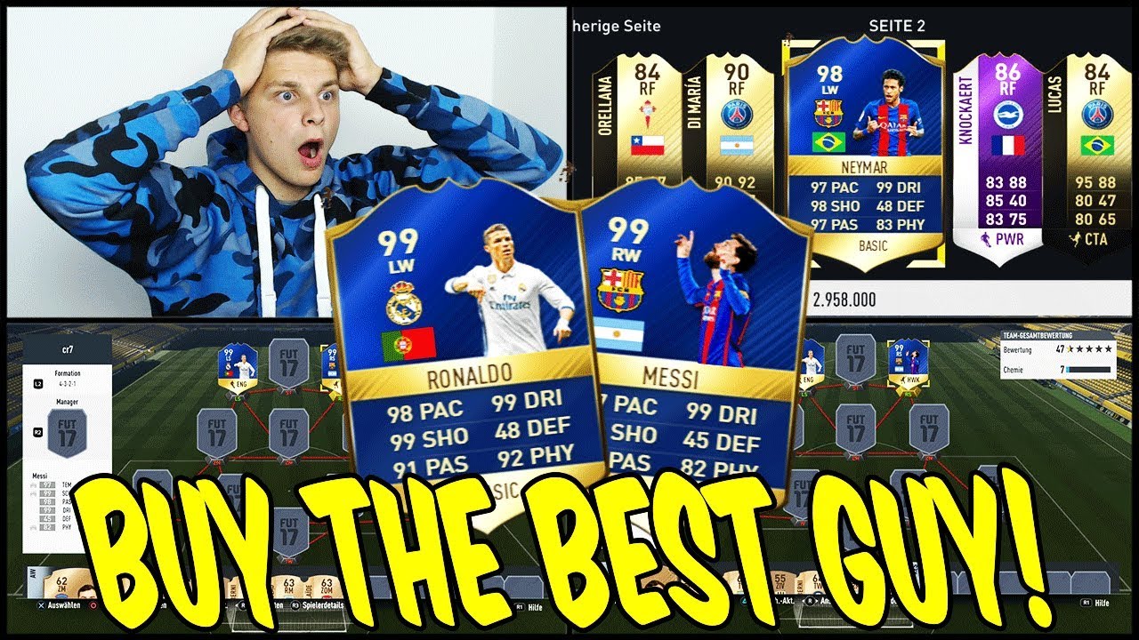 99 TOTS RONALDO + 99 MESSI BUY THE BEST GUY SQUAD BUILDER! ⛔️😱🔥 - Fifa 17 Ultimate Team Deutsch