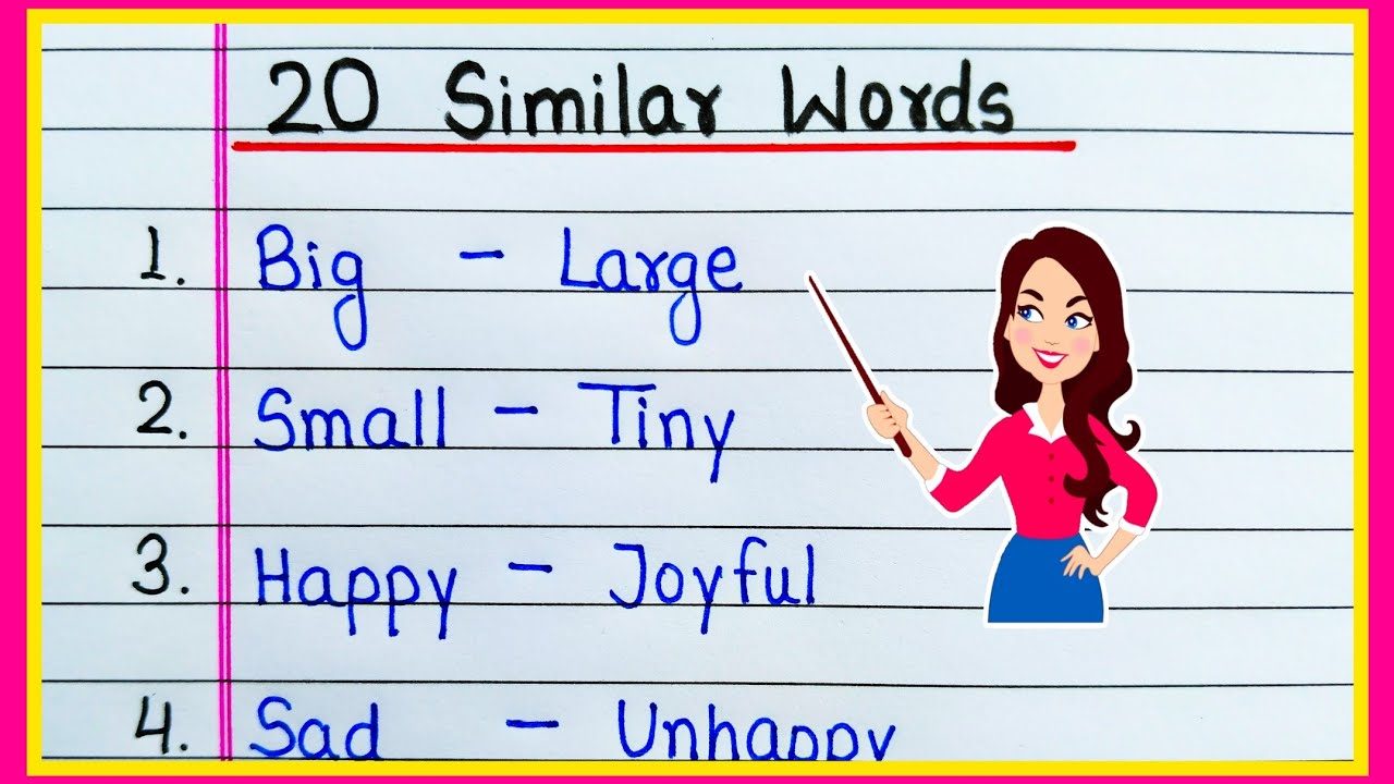 20 Similar Words in English | 20 Similar Meaning Words | Similar Words 